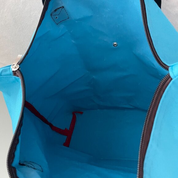 NWOT Fold Up Travel Shopping Tote Blue - Picture 6 of 6